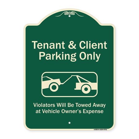 SIGNMISSION Designer Series-Tenant And Client Parking Violators Towed Away With Graph, 24" x 18", G-1824-9751 A-DES-G-1824-9751
